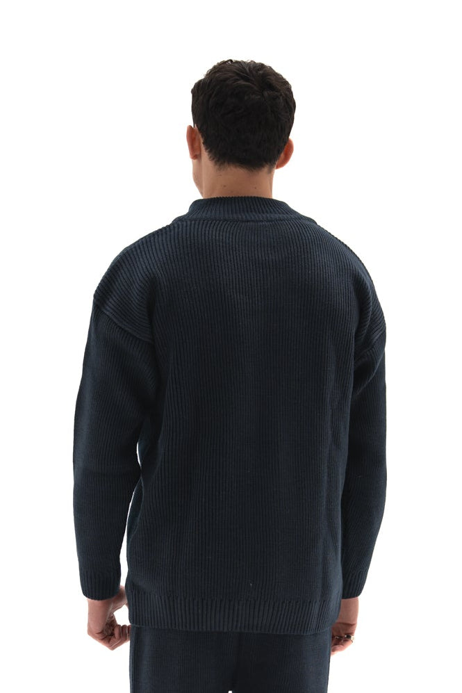 Navy Knit zip up