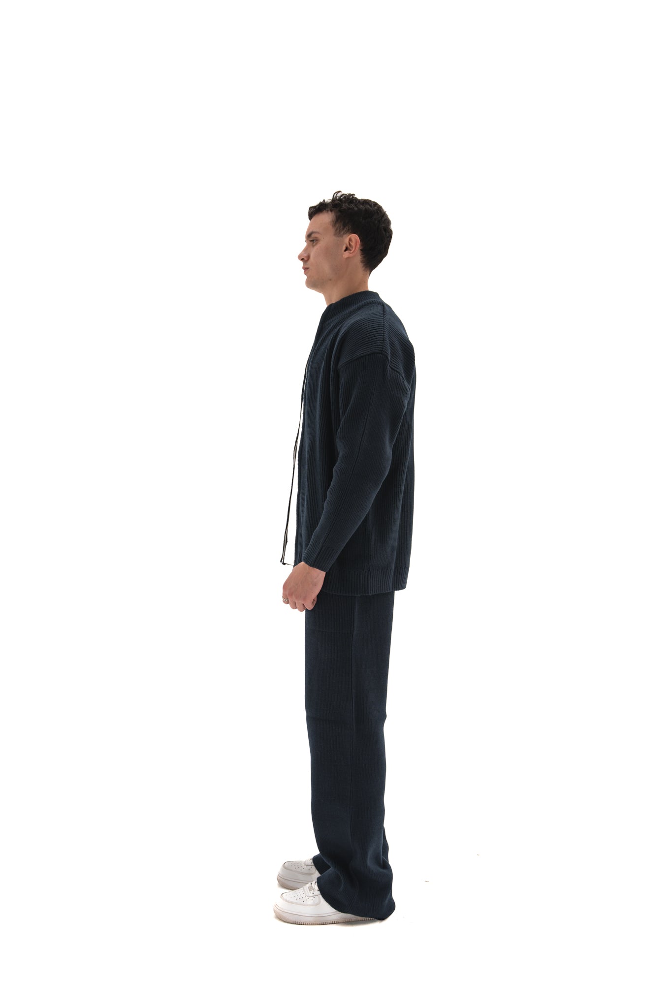 Navy Knit zip up