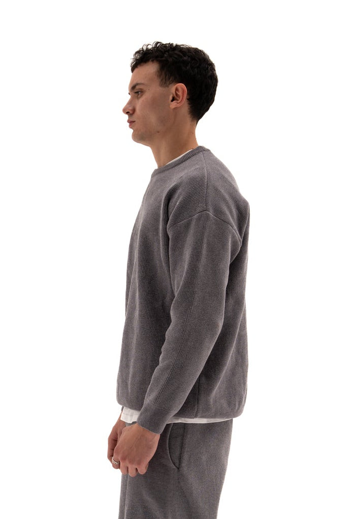 Grey Wool Knit Top